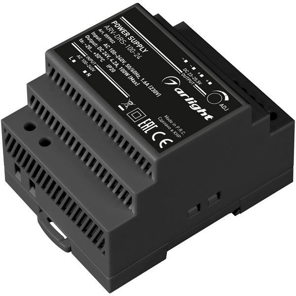 

Блок питания ARV-DRS-100-24 (24V, 4.2A, 100W) (Arlight, IP20 DIN-рейка 5 лет) 059902, ARV 059902