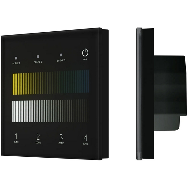 Сенсорная панель INTELLIGENT ARLIGHT SMART-DALI-301-11-4G-3SC-DT8 Черная (230V, встраиваемая, 2.4G) (IARL, IP20 Пластик) 060792 Arlight