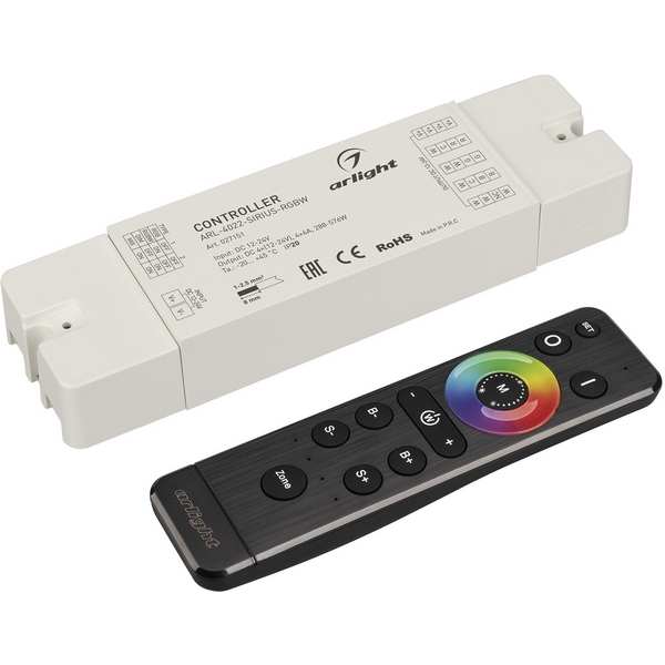 

Диммер ARL-SET-PWM-104-72-RGBW-SH-IN, комплект (12-24V, 4x6A, 2.4G) (Arlight, Контроллер) 061157, 061157