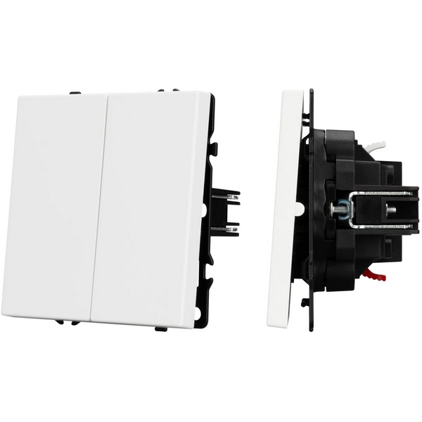 

Механизм выключателя двухклавишный перекрёстный SWT-NOBE-MKX2-SFPL-WH (230V, 10A) (Arlight, Белый кварц) 061795, NOBE 061795