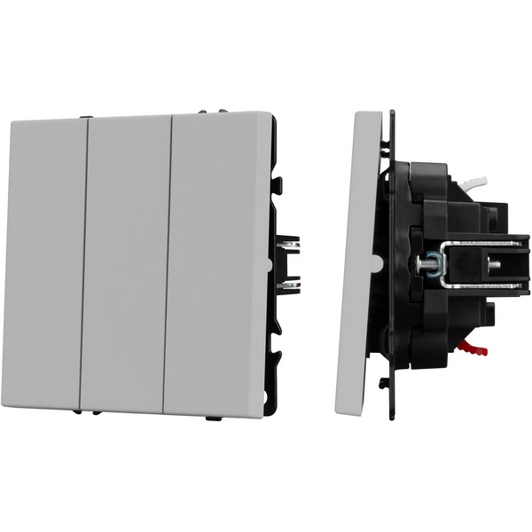 

Механизм выключателя трехклавишный непроходной SWT-NOBE-MK03-SFPL-IS (230V, 10A) (Arlight, Никель) 061800, NOBE 061800