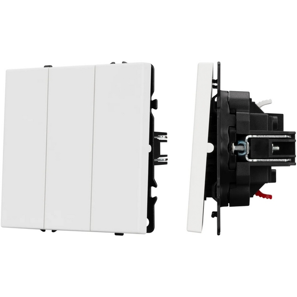 

Механизм выключателя трехклавишный непроходной SWT-NOBE-MK03-SFPL-WH (230V, 10A) (Arlight, Белый кварц) 061801, NOBE 061801
