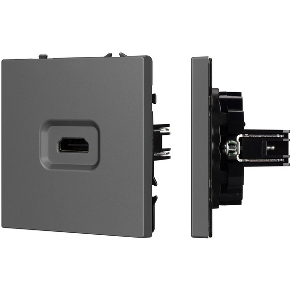 

Механизм HDMI розетки SCT-NOBE-MHD1-SFPL-GR (Arlight, Серый базальт) 061844, NOBE 061844