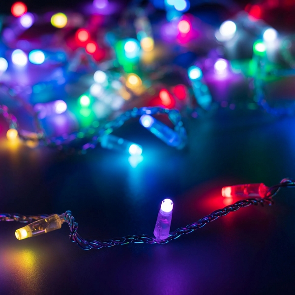 Изображение товара Светодиодная гирлянда ARD-STRING-CLASSIC-20000-CLEAR-200LED-SYNC RGB (230V, 13W, RF ПДУ, 4000) (Ardecoled, IP65) 064843