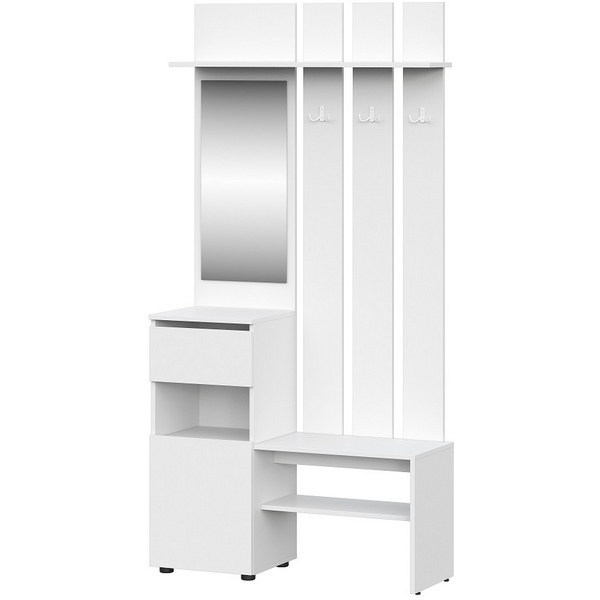 

Вешалка с Зеркало Арникам Токио, белая, Белый, Токио 00-00143331