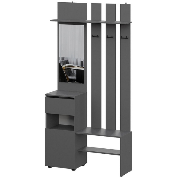 Изображение товара Вешалка с зеркалом Арником Денвер графит современная мебель для прихожей