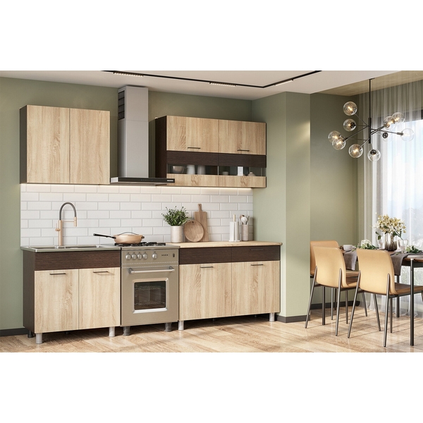 

Готовая кухня Арника Босфор 2.0 м, Дуб венге, Дуб сонома, Босфор 00-00162618