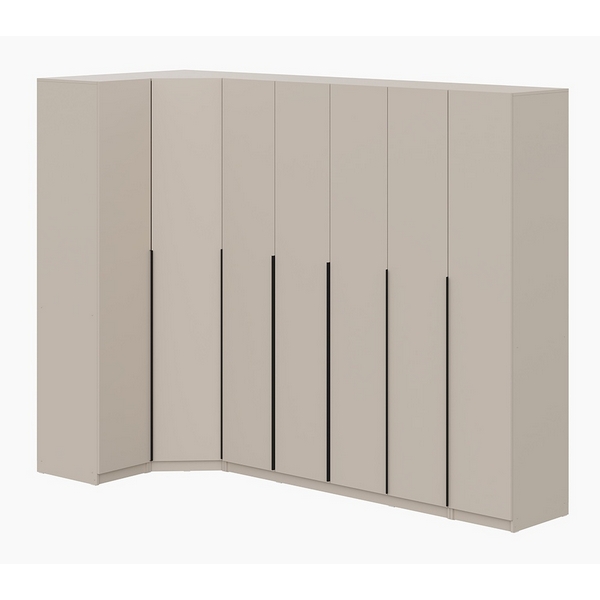 Изображение товара Шкаф с наполнением Арника 22 полки 2 штанги для прихожей бежевый