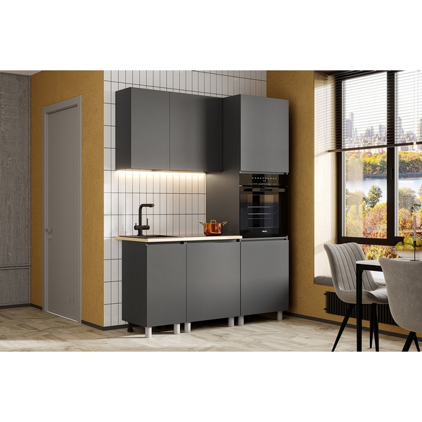 

Модульная Кухня Денвер Арника 1,6 м, Графит, Серый, Денвер Н14471230