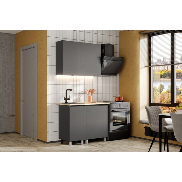 

Модульная Кухня Денвер Арника 1,0 м, Графит, Серый, Денвер Н14471231