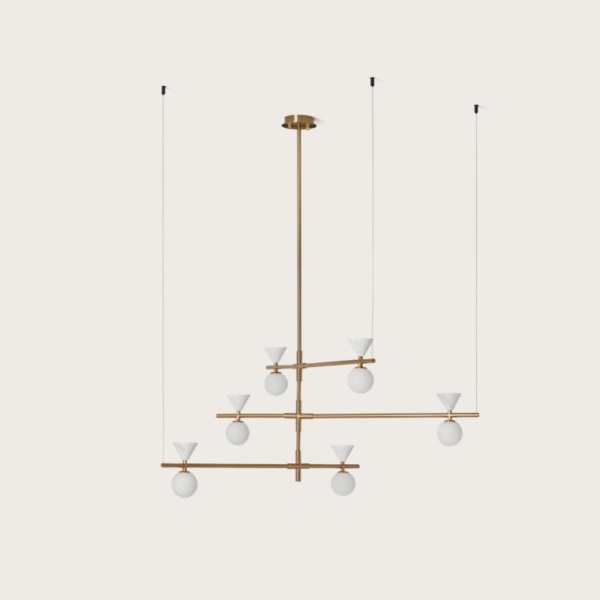 

Потолочная люстра на штанге золотой металл/белый мрамор Aromas del Campo Oneta C1299/6 Aged gold/Matt white, Золото, Oneta C1299/6 Aged gold/Matt white