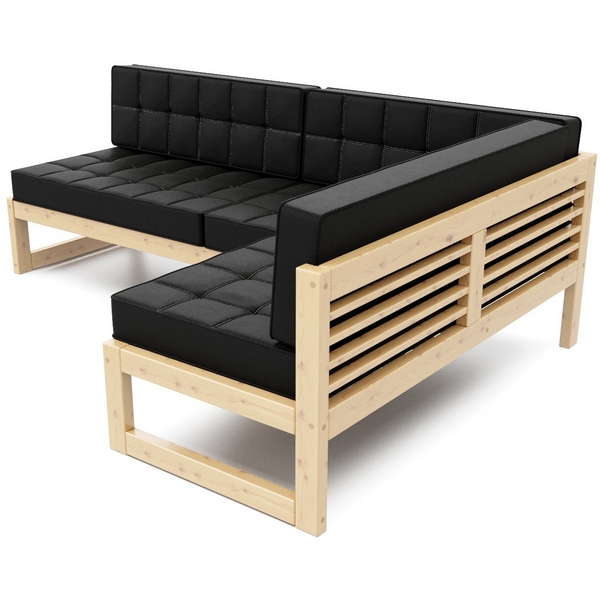 

Диван Arsko угловой Сега У сосна велюр черный, Сосна;черный, Сега 21911