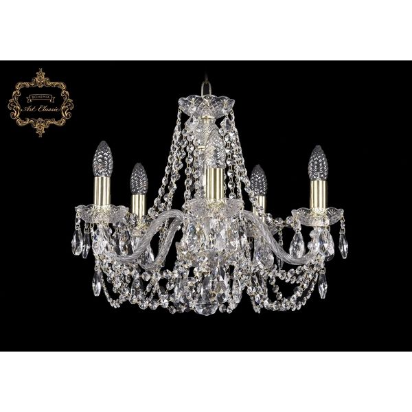 

Хрустальная подвесная люстра Art Classic 45241 11.11.5.165.Gd.Sp подсвечник, Прозрачный, 11.11 11.11.5.165.Gd.Sp