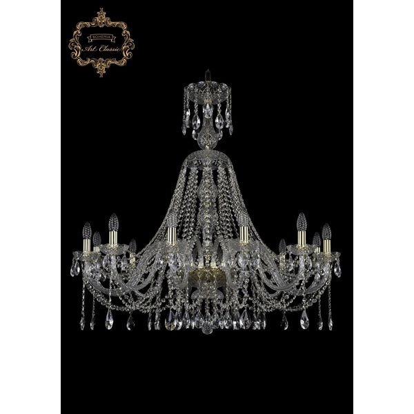 

Хрустальная подвесная люстра Art Classic 45271 11.12.12.360.XL-95.Gd.Sp подсвечник, Прозрачный, 11.12 11.12.12.360.XL-95.Gd.Sp