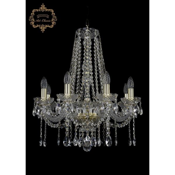 

Хрустальная подвесная люстра Art Classic 45271 11.12.8.195.h-63.Gd.Sp подсвечник, Прозрачный, 11.12 11.12.8.195.h-63.Gd.Sp