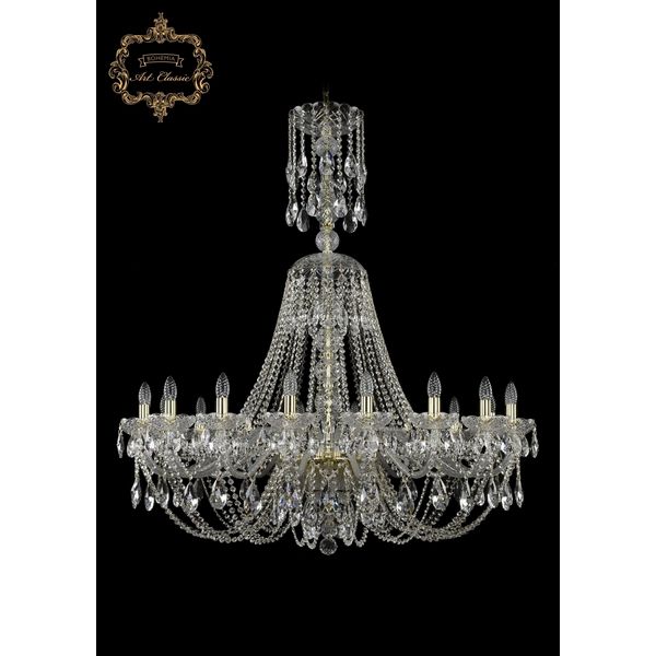 

Хрустальная подвесная люстра Art Classic 44501 11.21.18.400.XL-128.Gd.Sp подсвечник, Прозрачный, 11.21 11.21.18.400.XL-128.Gd.Sp