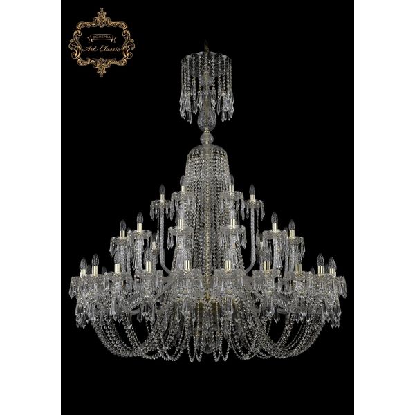 

Хрустальная подвесная люстра Art Classic 45231 11.23.24+12+6.530.XL-172.Gd.Dr подсвечник, Прозрачный, 11.23 11.23.24+12+6.530.XL-172.Gd.Dr