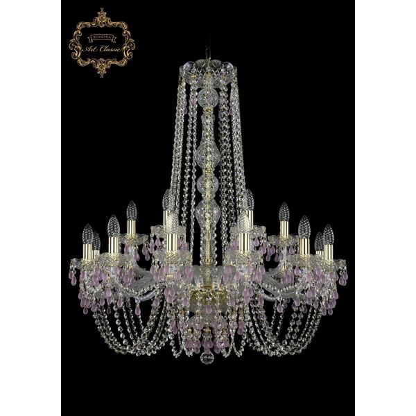 

Хрустальная подвесная люстра Art Classic 45597 11.24.12+6.300.h-94.Gd.V7010 подсвечник, Прозрачный, 11.24 11.24.12+6.300.h-94.Gd.V7010