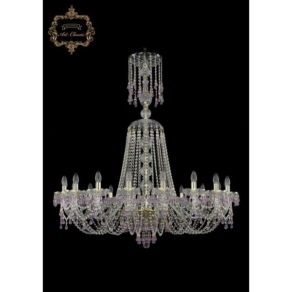 

Хрустальная подвесная люстра Art Classic 45597 11.24.18.400.XL-125.Gd.V7010 подсвечник, Прозрачный, 11.24 11.24.18.400.XL-125.Gd.V7010