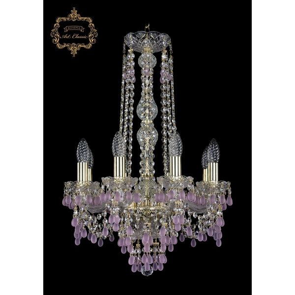 

Хрустальная подвесная люстра Art Classic 45597 11.24.8.141.h-62.Gd.V7010 подсвечник, Прозрачный, 11.24 11.24.8.141.h-62.Gd.V7010