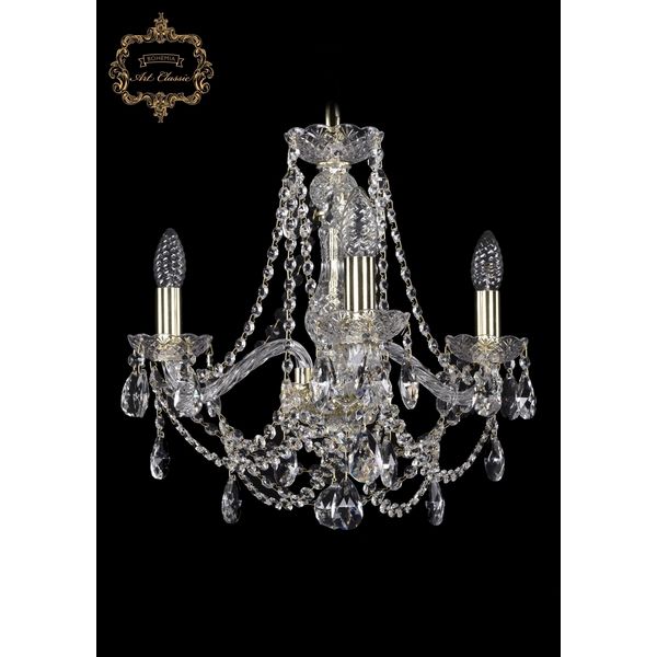 

Хрустальная подвесная люстра Art Classic 45962 11.25.3.165.Gd.Sp подсвечник, Прозрачный, 11.25 11.25.3.165.Gd.Sp