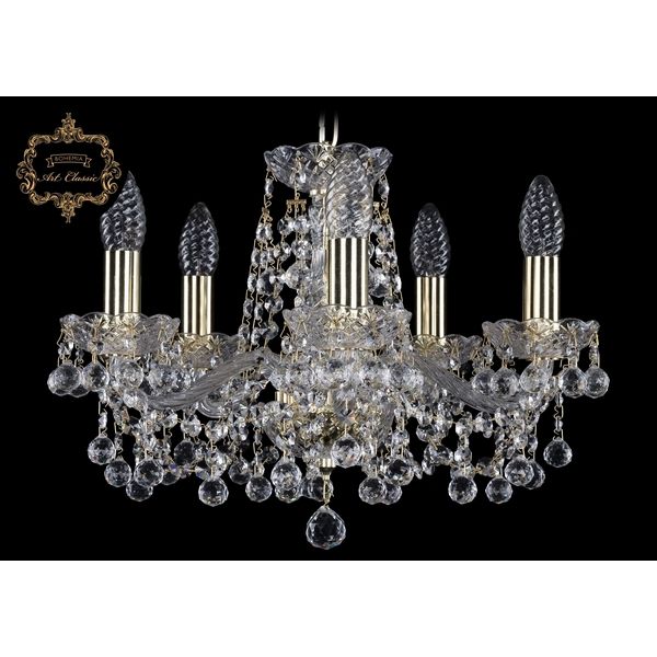 

Хрустальная подвесная люстра Art Classic 46327 11.26.5.141.Gd.B подсвечник, Прозрачный, 11.26 11.26.5.141.Gd.B