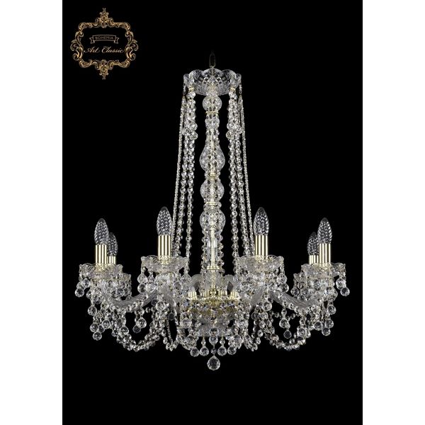 

Хрустальная подвесная люстра Art Classic 46327 11.26.8.220.h-70.Gd.B, Прозрачный, 11.26 11.26.8.220.h-70.Gd.B