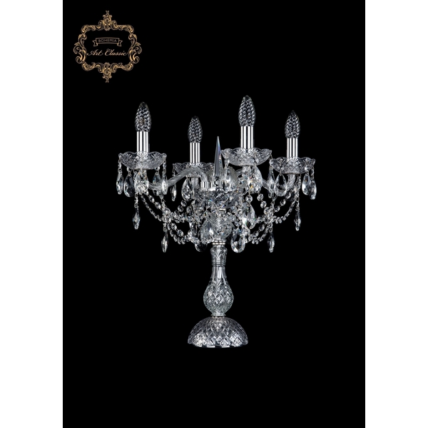 

Хрустальная настольная лампа с подвесками Art Classic 45962 12.25.4.141-45.Cr.Sp подсвечник, Прозрачный, 11.25 12.25.4.141-45.Cr.Sp