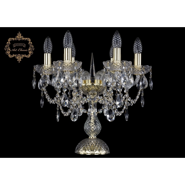 

Хрустальная настольная лампа с подвесками Art Classic 45962 12.25.6.141-37.Gd.Sp подсвечник, Прозрачный, 11.25 12.25.6.141-37.Gd.Sp