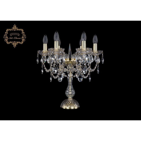 

Хрустальная настольная лампа с подвесками Art Classic 45962 12.25.6.141-45.Gd.Sp подсвечник, Прозрачный, 11.25 12.25.6.141-45.Gd.Sp