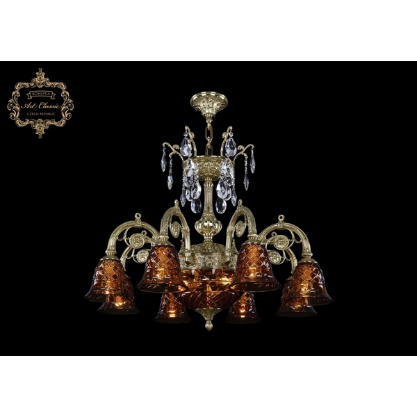 

Подвесная люстра с хрустальными подвесками Art Classic 31.14 31.14.8.KR175SP.250IT.G.Sp.Amber.1B, Янтарный, 31.14 31.14.8.KR175SP.250IT.G.Sp.Amber.1B
