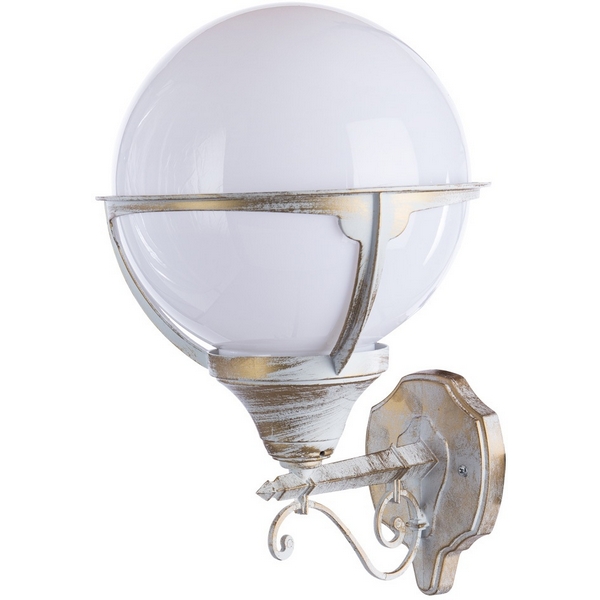 

Настенный уличный фонарь в форме шара Arte Lamp Monaco A1491AL-1WG, Белый, Monaco A1491AL-1WG