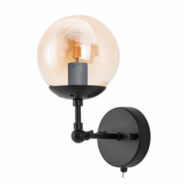 

Бра с выключателем Arte Lamp Bolla A1664AP-1BK, Янтарный, Bolla A1664AP-1BK