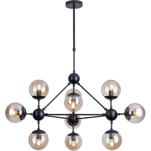 

Потолочная люстра на штанге Arte Lamp A1664SP-10BK, Янтарный, Bolla A1664SP-10BK