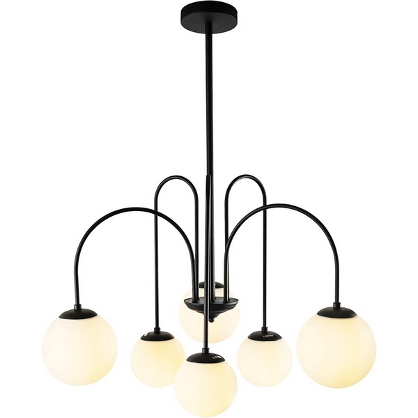 

Потолочная люстра на штанге Arte Lamp A1675LM-6BK, Белый, Mebsuta A1675LM-6BK