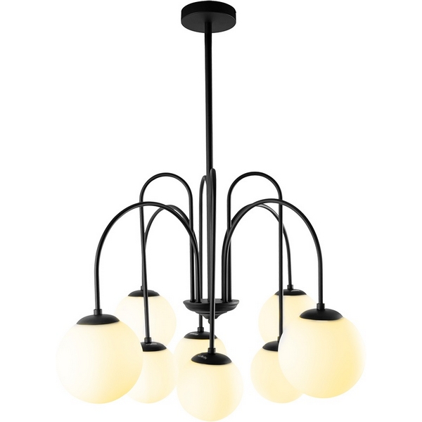 

Потолочная люстра на штанге Arte Lamp A1675LM-8BK, Белый, Mebsuta A1675LM-8BK