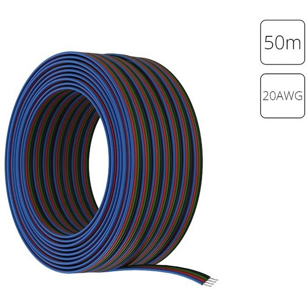 Провод 4-жильный для светодиодной ленты RGB 50м, 20AWG Arte Lamp Strip-Accessories A20-4W
