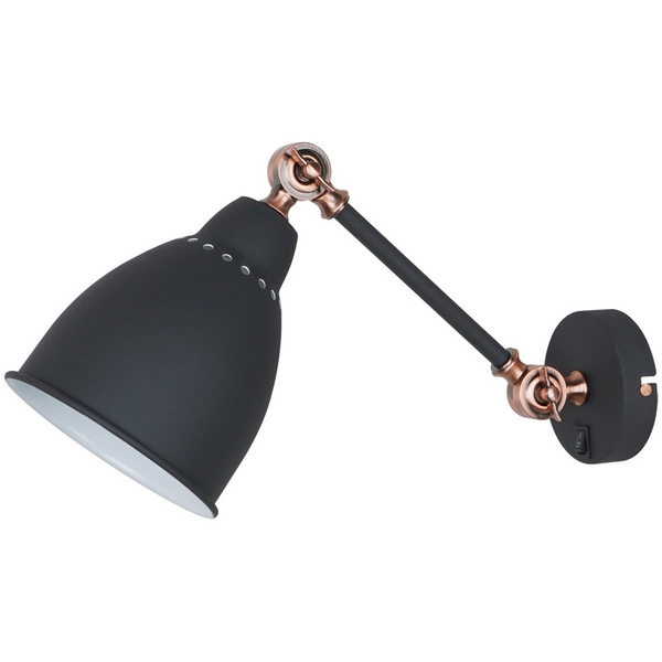 

Бра с выключателем Arte Lamp BRACCIO A2054AP-1BK, Черный, BRACCIO A2054AP-1BK