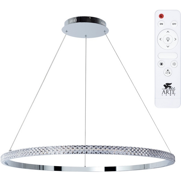 

Подвесной светильник светодиодный с пультом Arte Lamp Orione A2182SP-80CC, Хром, Orione A2182SP-80CC