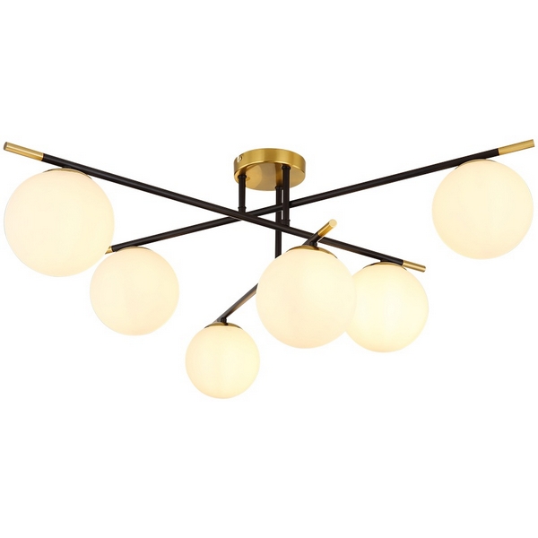 

Потолочная люстра на штанге Arte Lamp Alcor A2224PL-6BK, Белый, Alcor A2224PL-6BK