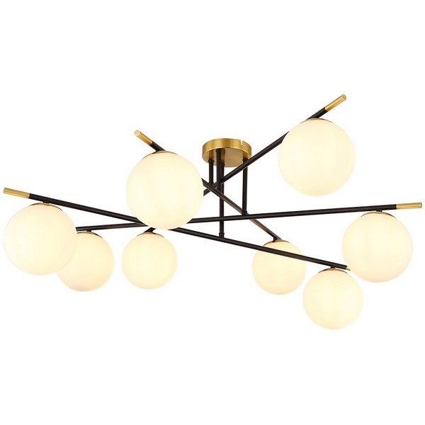 

Потолочная люстра на штанге Arte Lamp Alcor A2224PL-8BK, Белый, Alcor A2224PL-8BK