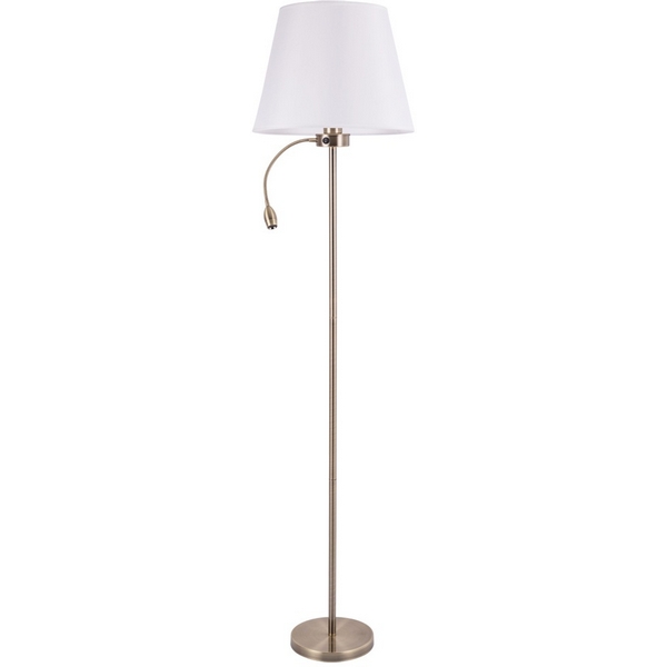 

Торшер напольный высотой 150 см с выключателем и подсветкой для чтения Arte Lamp Elba A2581PN-2AB, Белый, Elba A2581PN-2AB
