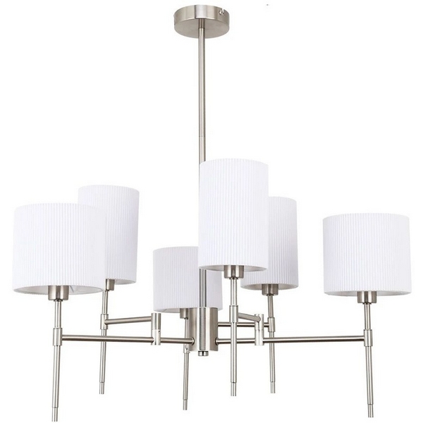 Изображение товара Потолочная люстра на штанге Arte Lamp Debora A4108LM-6SS классика белый ткань серебро