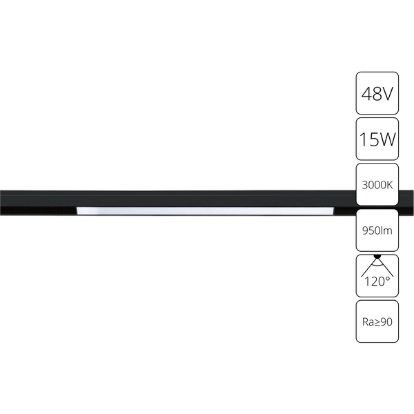 

Магнитный трековый светильник светодиодный 48V Arte Lamp Linea A4643PL-1BK, Черный, Linea A4643PL-1BK