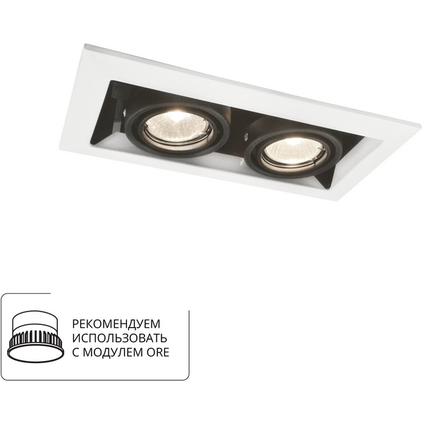 

Встраиваемый светильник Arte Lamp Cardani Piccolo A5931PL-2WH, Черно-белый, Cardani Piccolo A5931PL-2WH