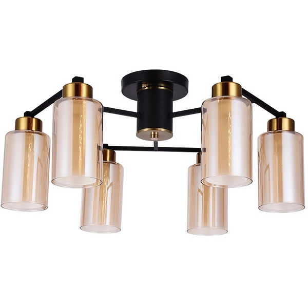 

Потолочная люстра на штанге Arte Lamp Leo A7027PL-6BK, Янтарный, Leo A7027PL-6BK