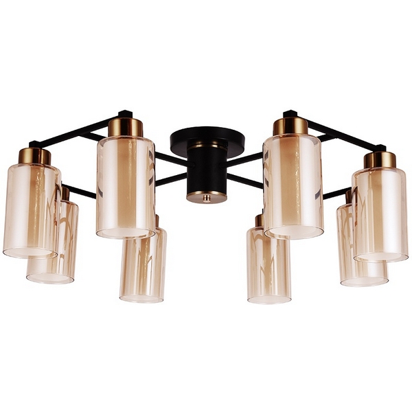 

Потолочная люстра на штанге Arte Lamp Leo A7027PL-8BK, Янтарный, Leo A7027PL-8BK