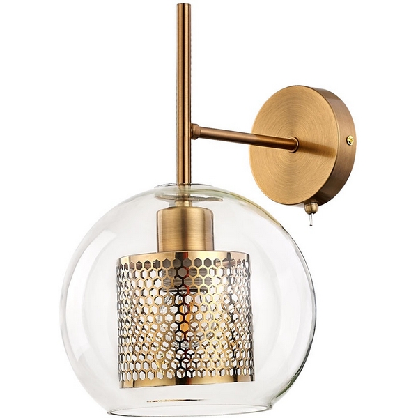 

Бра с выключателем Arte Lamp Manchester A7620AP-1AB в форме шара, Бронза, Manchester A7620AP-1AB