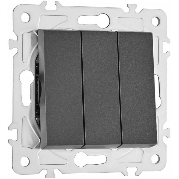

Выключатель трёхклавишный Arte Milano am-203 203.30-3.black, Черный, am-203 203.30-3.black