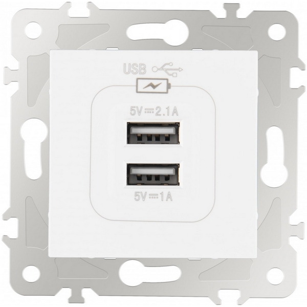 

Розетка USB 2.1А+1А Arte Milano am-203 203.46-1.white, Белый, am-203 203.46-1.white